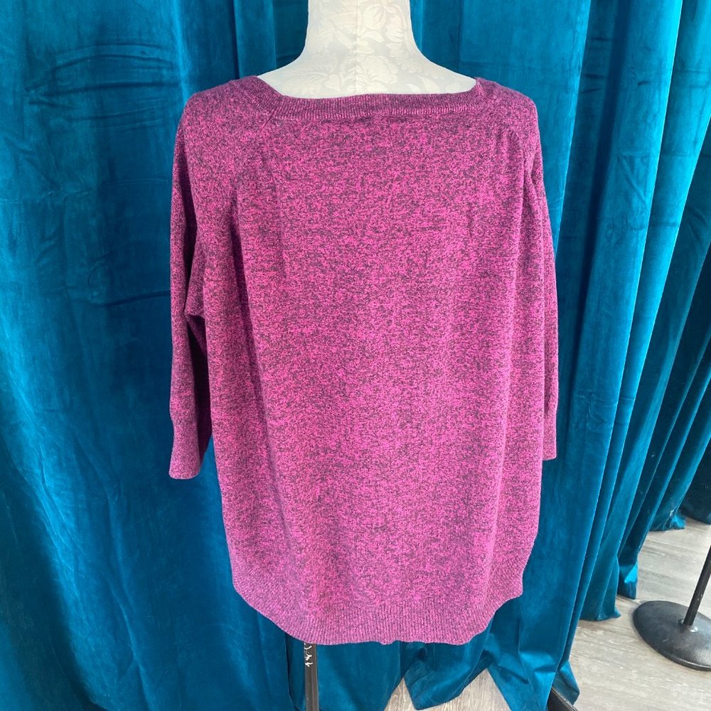 Express Pullover 3/4 Sleeves Purple Knit Sweater - Picture 4 of 6
